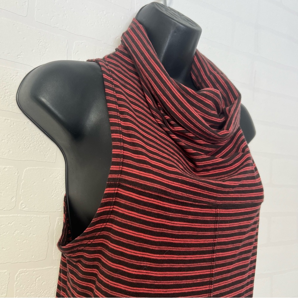 Horny Toad Striped Sleeveless Cowl Neck Organic Cotton Blend Midi Dress Size M - Picture 4 of 12